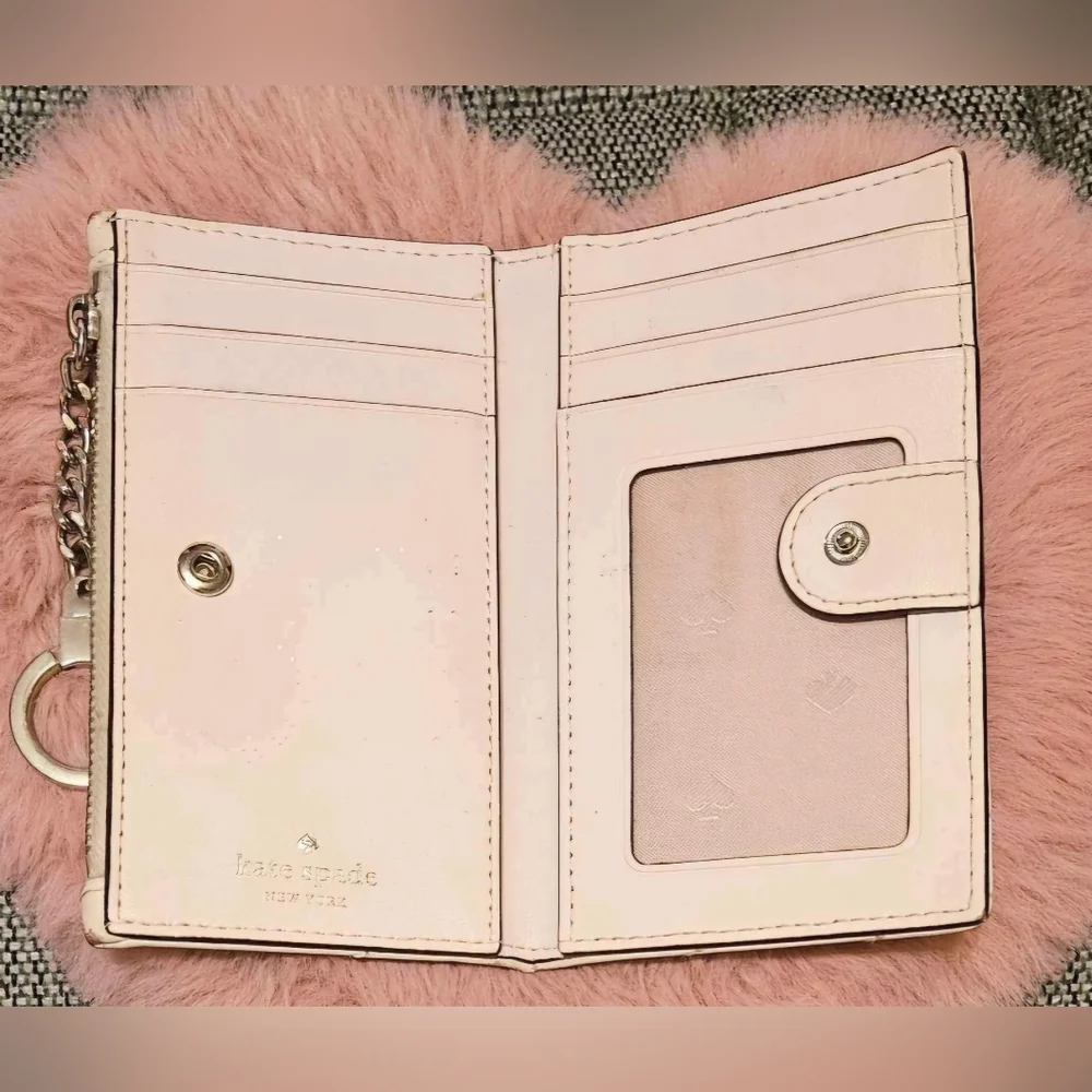 Kate Spade Briar Lane Pink Slim Key Ring Wallet